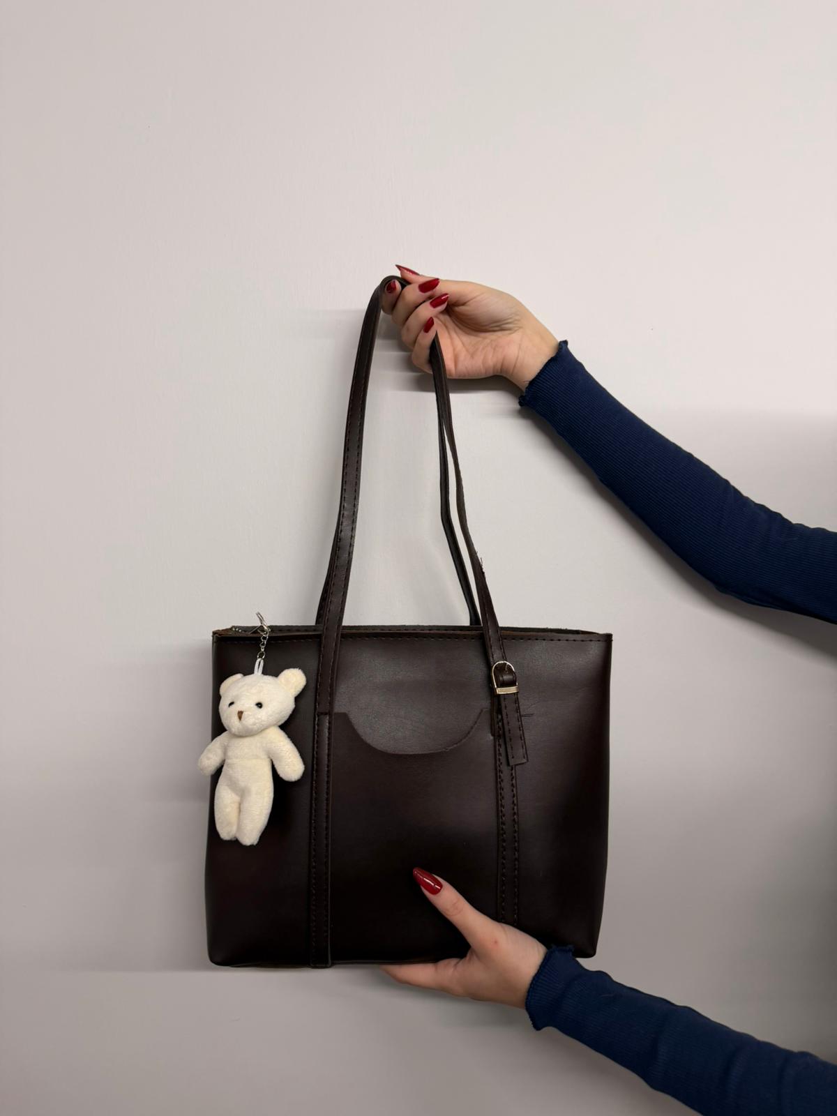 Ayıcık Detaylı Acı Kahve Çanta (Ürün No:41)