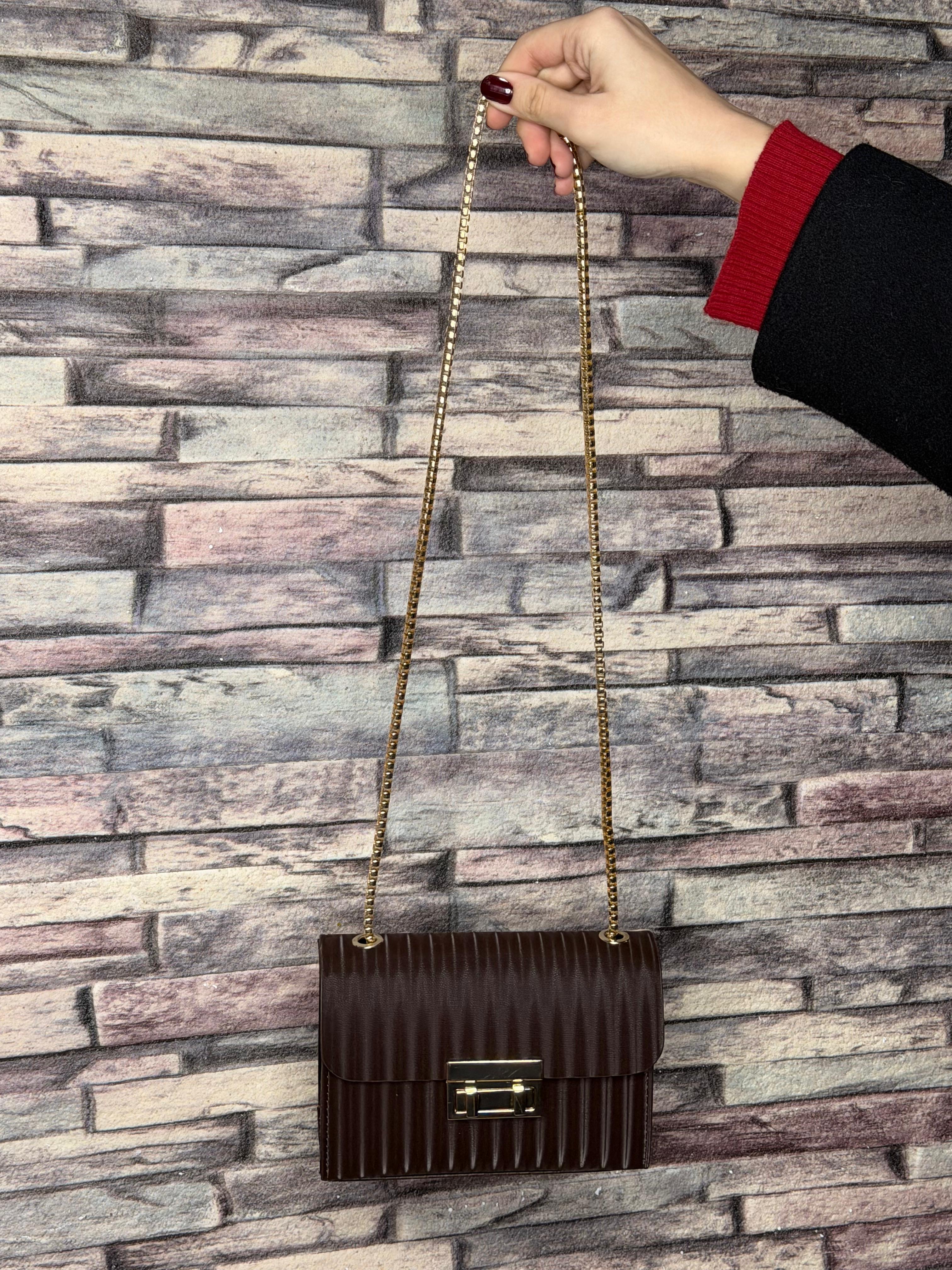 Acı Kahve Zincir Askılı Baget Çanta (Ürün No:77)