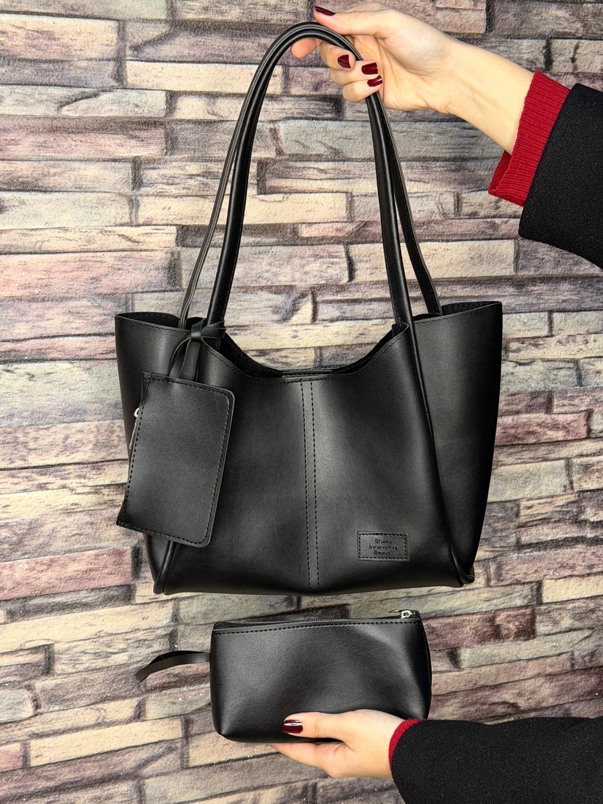 Siyah Deri Omuz Çantası (Ürün No:46)