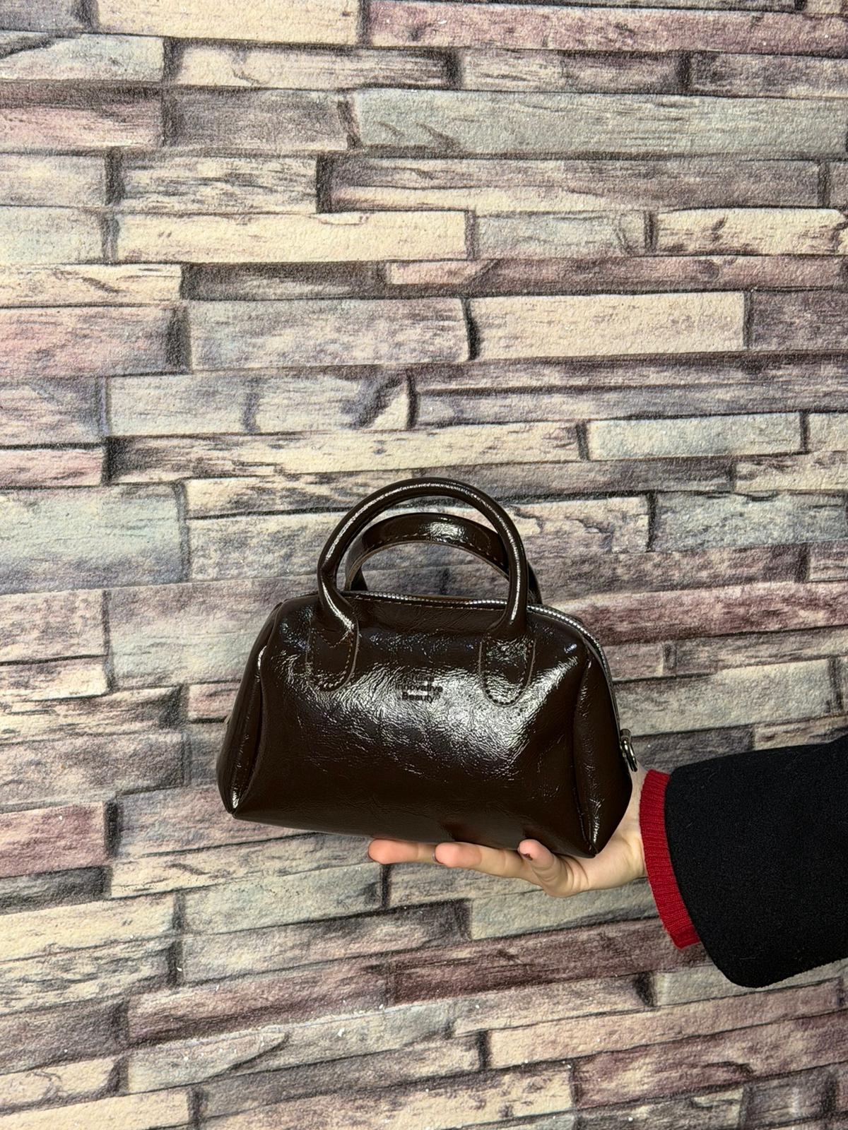 Parlak Acı Kahve Mini Çanta (Ürün No:84)